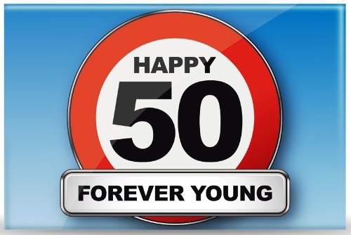 Magnet - Traffic Signs Series - Happy 50 Forever Young - Set of 5