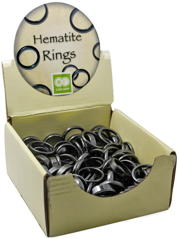 Mini Hematite Ring 100 pieces mixed sizes