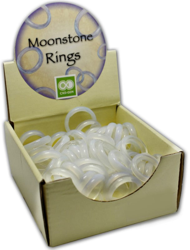 Mini Moonstone Ring 100 pieces mixed sizes