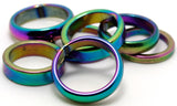 Iridescent Hematite Rings 100 pieces mixed sizes