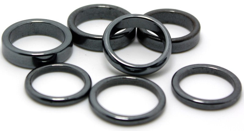 Mini Hematite Ring 100 pieces mixed sizes