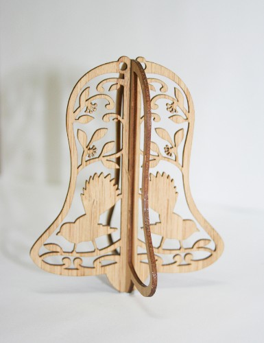 Handcrafted bamboo Fantail ornament, 81 x 96 mm, symbolizing joy and elegance in home decor.