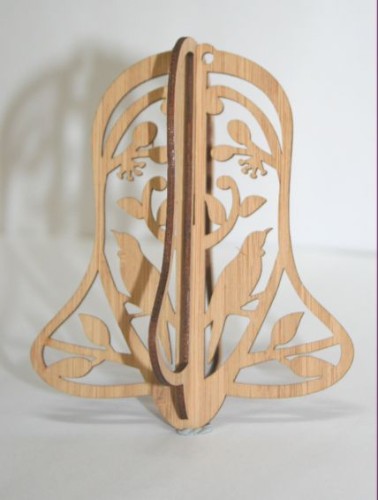 Eco-friendly bamboo Ornament - Tui, celebrating New Zealand's birdlife, measuring 81 x 96 mm, perfect for home decor.