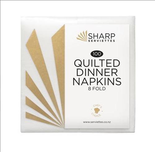 Sharp - Serviette/Napkin Dinner 2Ply 8Fold White (SH40/Q/8 F) - 100PC