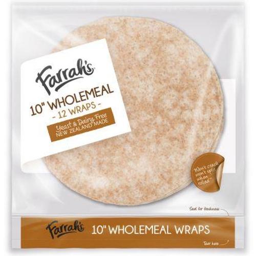 Farrah - Wraps 10 Inch Wholemeal - 12PC