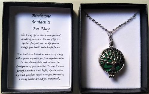 Birthstone Necklace - Malachite May (70cm)