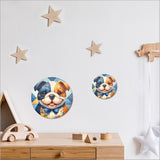 Canvas Printed Circle - Patchwork Bulldog (Large)