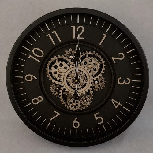 Gear Clock - Black and Silver (46cm)