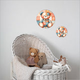 Canvas Printed Circle - Patchwork Bear 2 (Small)