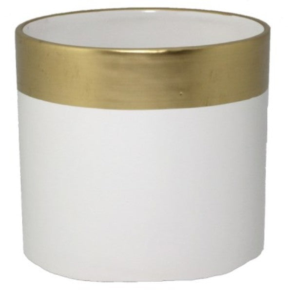 Ceramic Pot (White and Gold)