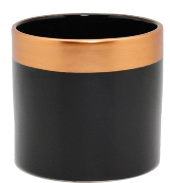 Ceramic Pot (Black and Copper)