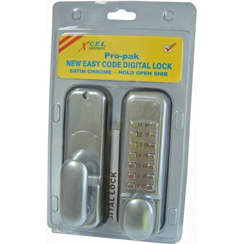 Digital Entrance Lock"Xcel"Satin Cpvisual Pak