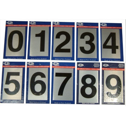 Self-adhesive 75mm aluminium letter box number '0' for stylish address display and enhanced visibility.