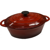 Cast Iron Casserole Enamel Red/White Oval 30cm