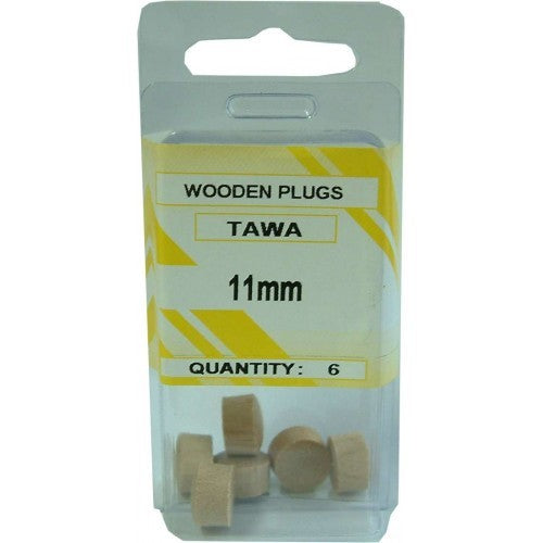 Wooden Plug Buttons Tawa 13mm   6/Pack