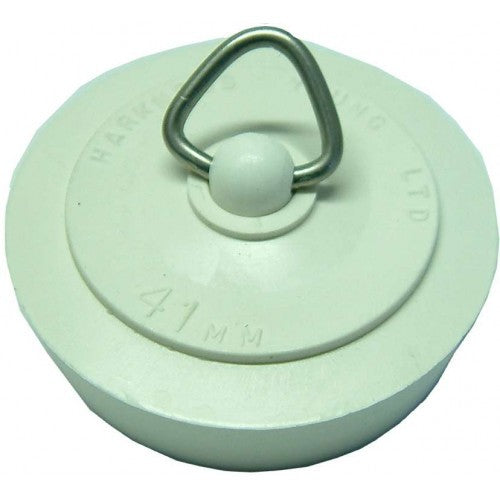 Durable 38mm rubber plug designed for sinks, basins, and baths, features a stainless steel triangle for easy attachment.