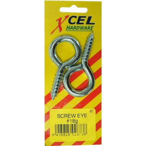 Screweye Zp-Xcel #12, 45mm long, durable screw eyes for hanging and securing ropes, ideal for DIY and construction projects.