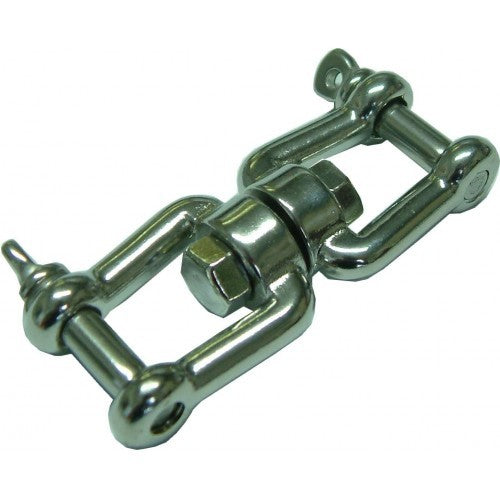 Swivel Stainless Steel S8281 J & J 10mm connector, corrosion-resistant, ideal for marine and construction tasks.