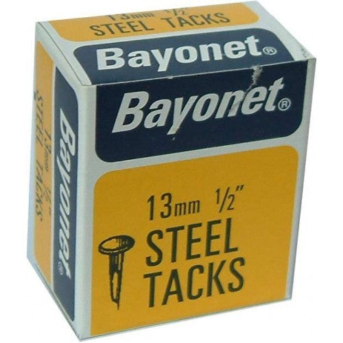 Blued 'Bayonet' Tacks in 50gm packet, 3/4 inch, perfect for upholstery and crafting with a clean, polished finish.