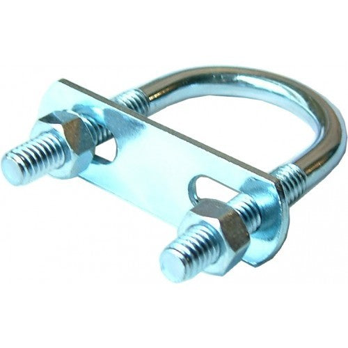 Zinc plated U-bolts 1-1/8'' for secure fastening and durability in construction and outdoor projects.