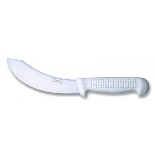 15cm carbon skinning knife with ergonomic handle for precise control in butchery and meat processing.