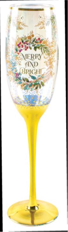 CHAMPAGNE GLASS - MERRY AND BRIGHT