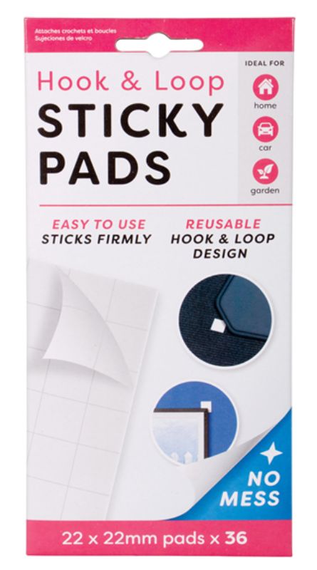 HOOK & LOOP ADHESIVE PADS - 36PR (12 Packs)