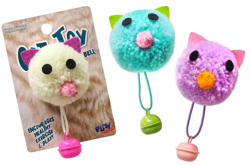 CAT TOY WITH BELL - PLUSH (Set of 12 Assorted)