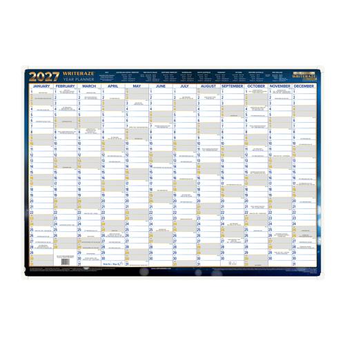 2027 Framed Executive Wall Planner - Writeraze - 500 x 700mm
