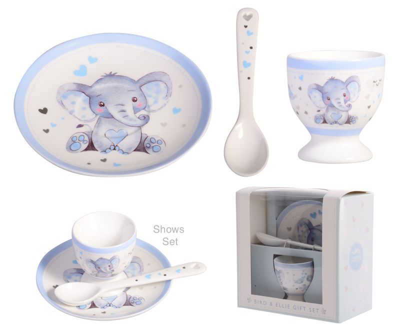 Boys Egg Cup Set - Baby Elephant (Set of 2)