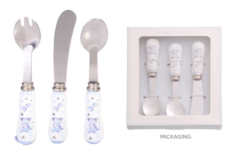 Baby Elephant Cutlery Set - Boys (Set of 2)