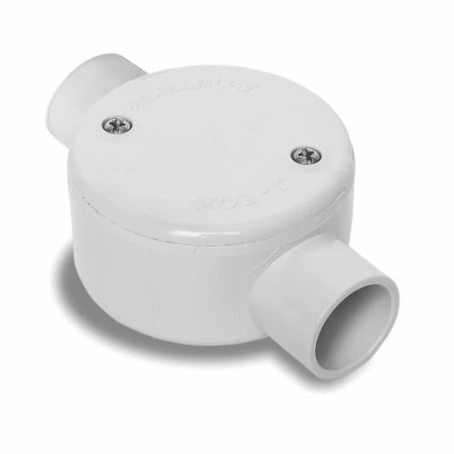 Marley Conduit Junction Box Circular 2 Way 75x35mm 20mm Grey