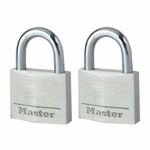 Master Lock Aluminium Padlock 40mm Silver Pack of 2