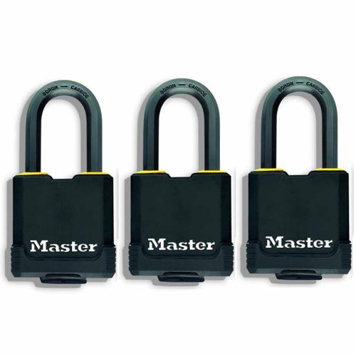 Master Lock Magnum Covered Padlock 50mm Black Pack of 3