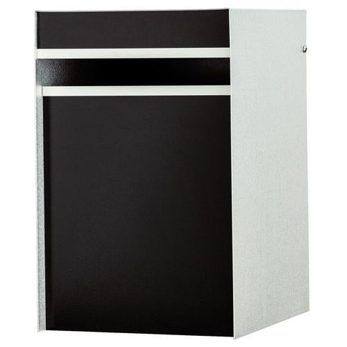 Box Design Designer Metal Letterbox 390mm 250mm 300mm Silver Zincalume/Black