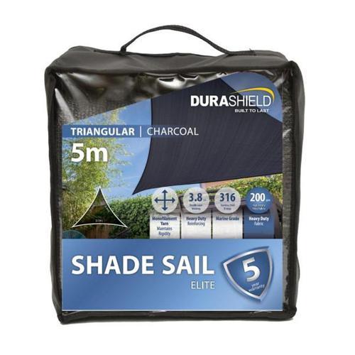 Durashield Elite Shade Sail Elite Triangle 5M Charcoal