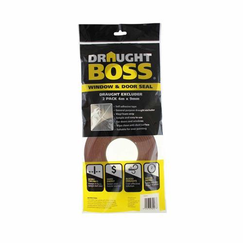 Draught Boss Window & Door Weather Strips 4m Brown Pack of 2