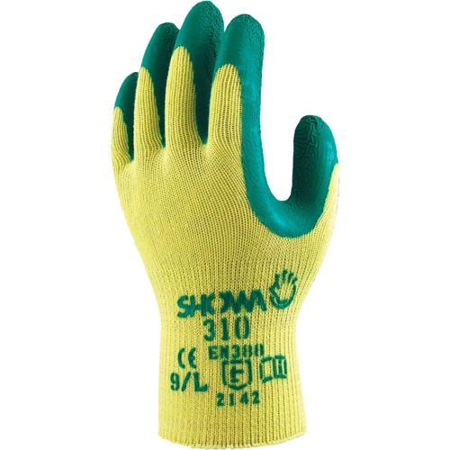 Showa 310 Green Latex Gardening Glove Medium Yellow And Green