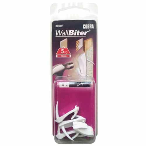 Cobra Medium Picture Hooks For Plasterboard And Timber 4 Pack White Pack of 4