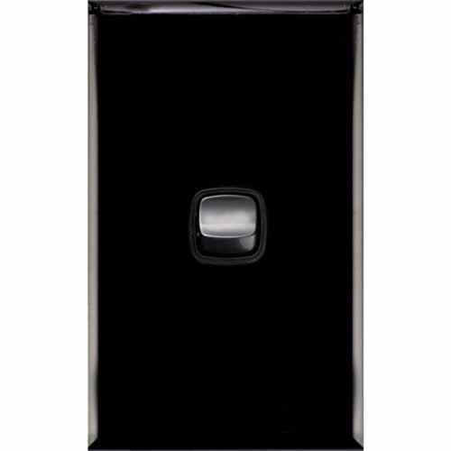 HPM Excel Light Switch 1 Gang 117mm X 73mm Black