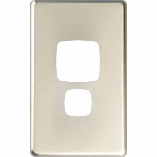 HPM Excel Single Powerpoint Cover Plate 73mm L: 117mm Matt Silver