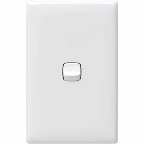 HPM Linea 1 Gang Light Switch 10 Amp White
