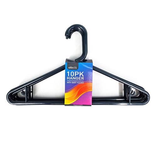 Effects Plastic Coat Hangers 230mm 419mm 51mm Assorted Colours Pack of 10