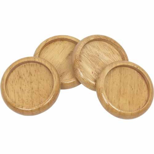 Soft Touch Castor Cups 50mm Oak Pack of 4