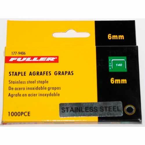 Fuller 140 Series 6mm Staples 1000 Pack Silver Pack of 1 000