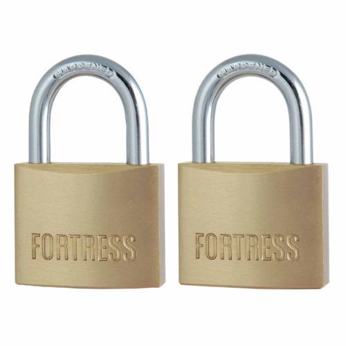 Master Lock Fortress Padlock 40mm Brass Pack of 2