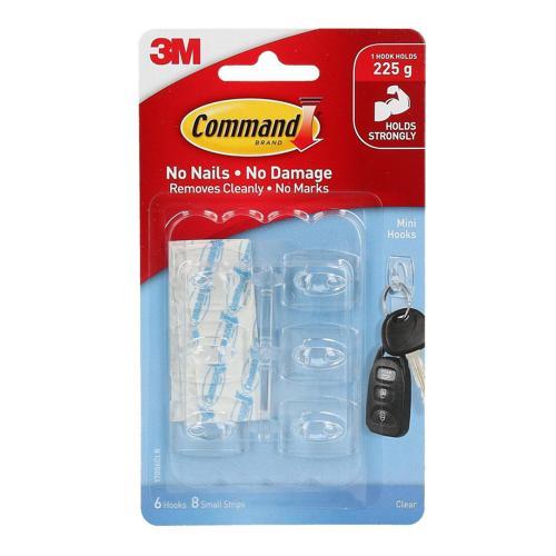 Command Hooks Mini Clear Pack of 6