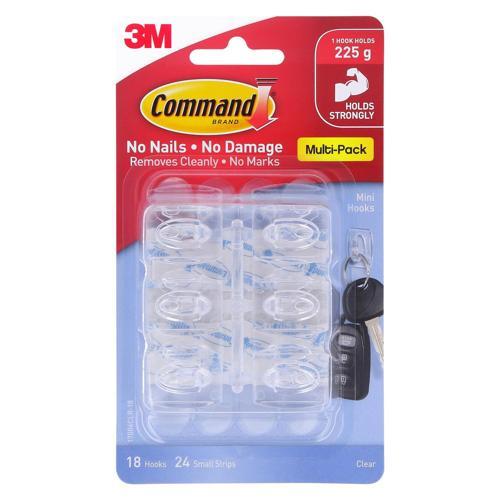 Command Hooks Mini Clear Pack of 18