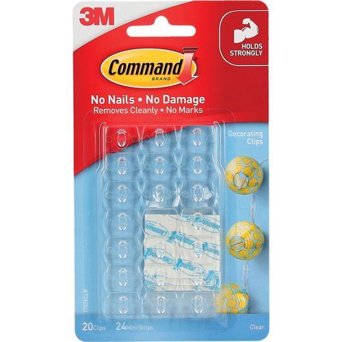 Command Decorating Clips Clear Pack of 20