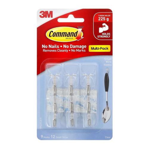 Command Wire Utensil Hooks 17067CLR Small Clear Pack of 9